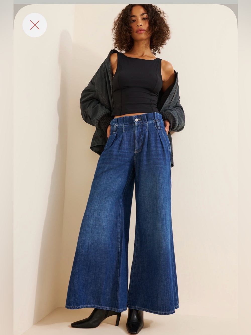 🩵✌🏽💙Free People Forager Skirt Wide-Leg Blue Jeans🩵☮️💙
